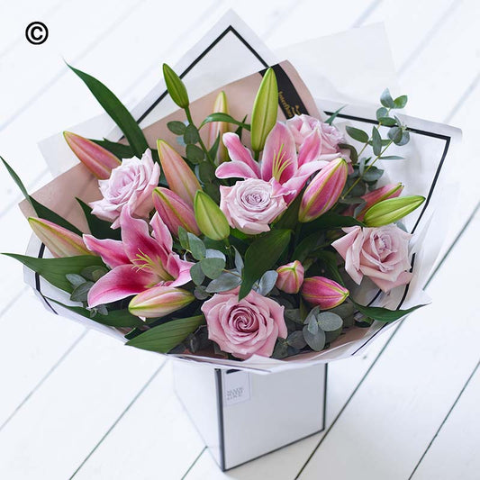 Pink Rose & Lily bouquet