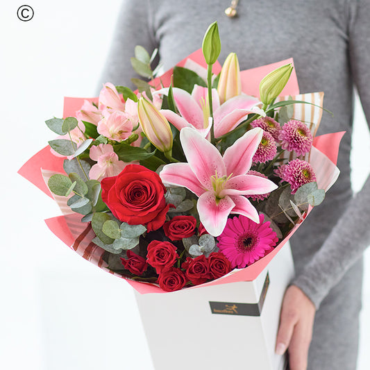 Valentine lily bouquet
