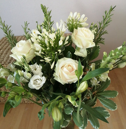 Seasonal white vase