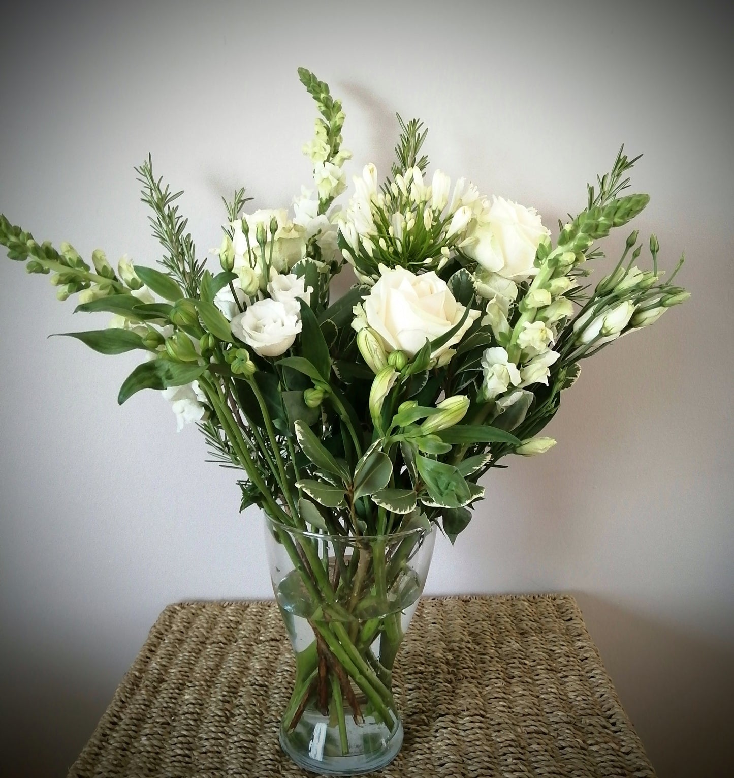 Seasonal white vase