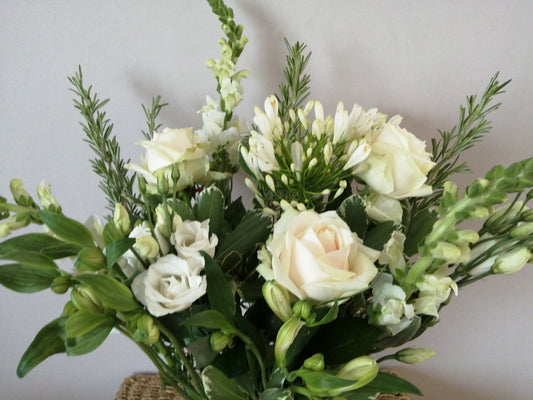 Seasonal white vase