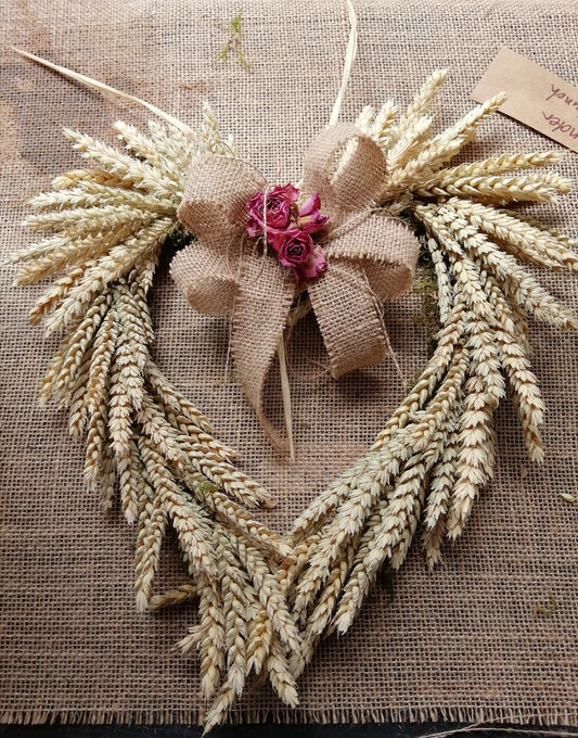 Wheat heart wreath