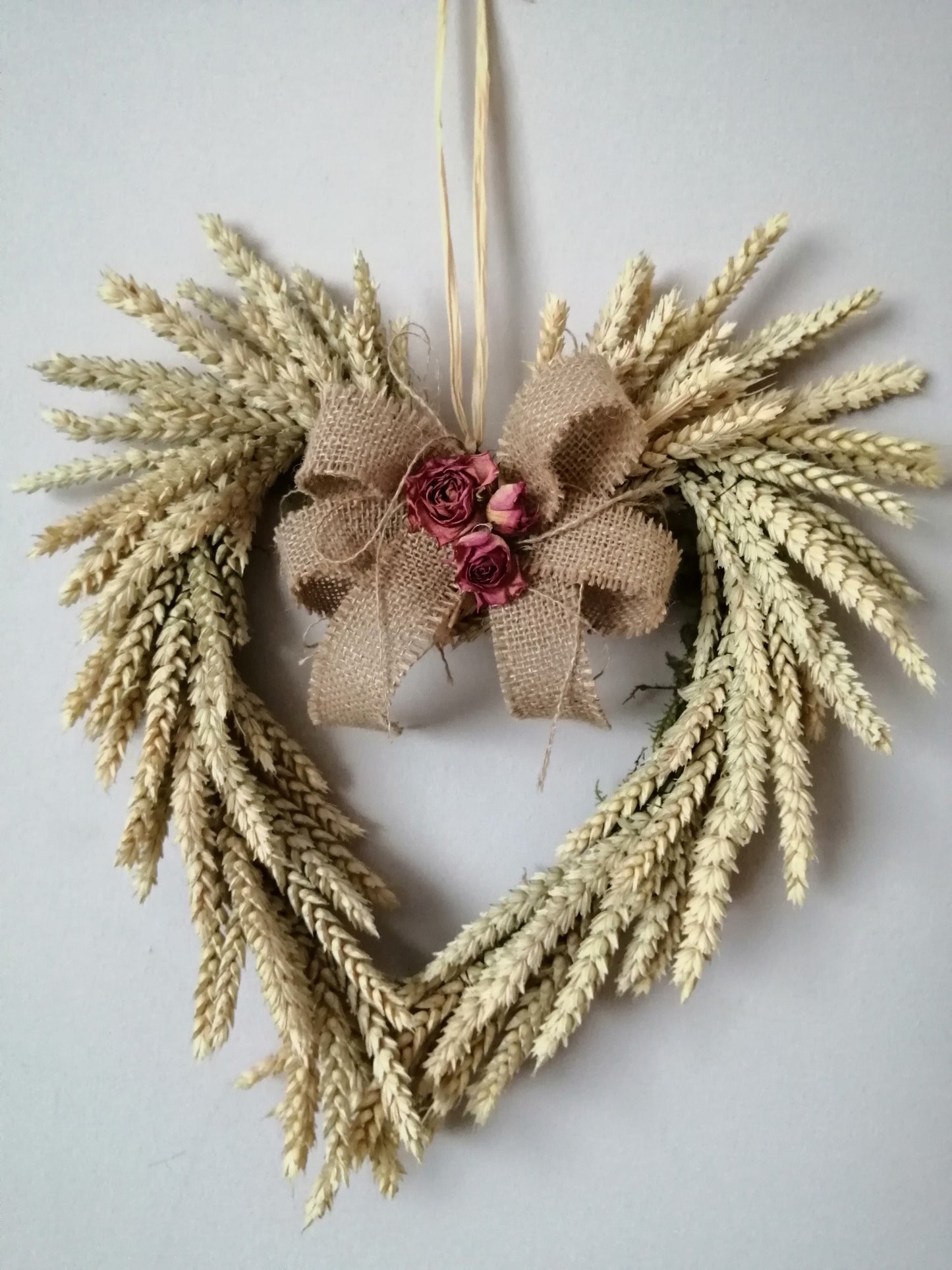 Wheat heart wreath