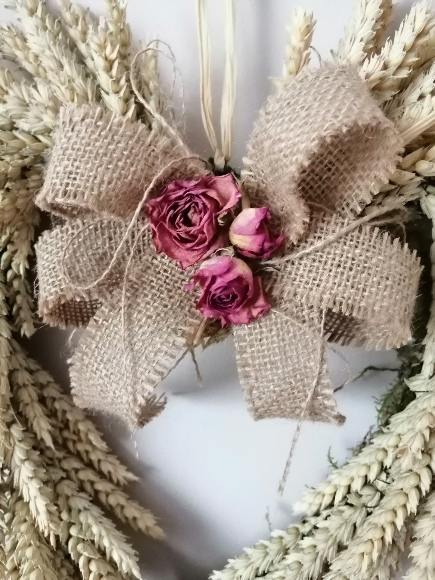 Wheat heart wreath