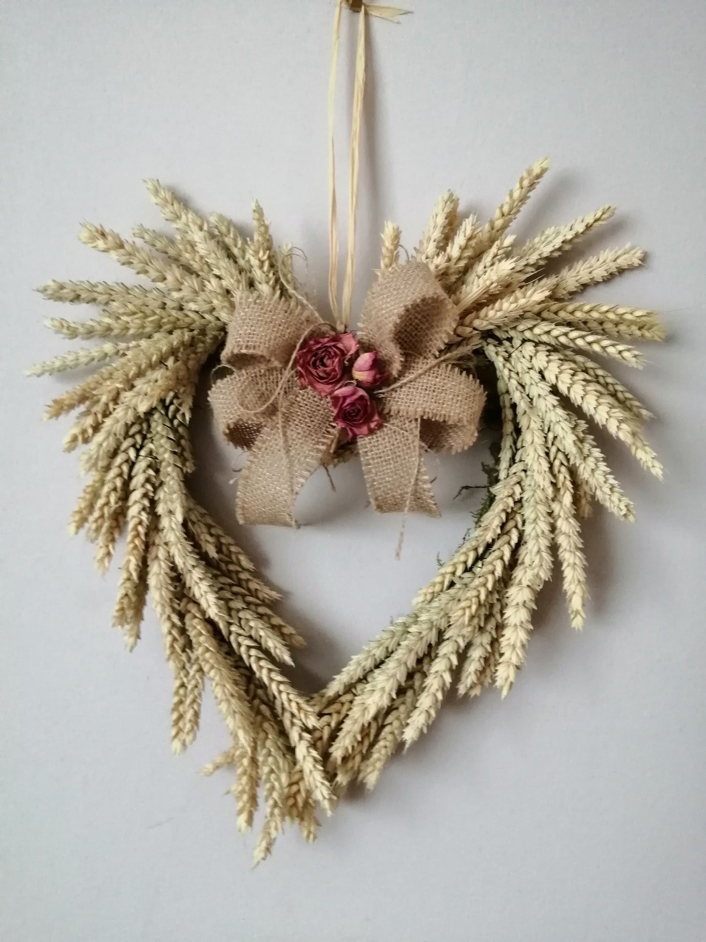 Wheat heart wreath